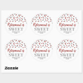 Sticker Rond Retraite Confetti Argent Rouge est doux (Feuille)