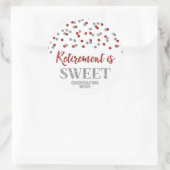 Sticker Rond Retraite Confetti Argent Rouge est doux (Sac)