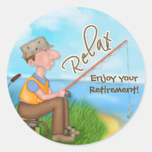 Sticker Rond Retraite de pêche allée