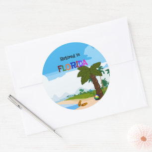 Sticker Rond Retraité en Floride