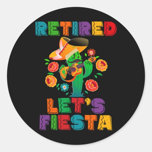 Sticker Rond Retraite Mexicano Fiesta Retraite Cinco De (Devant)