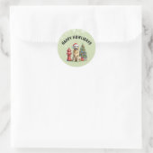 Sticker Rond Rétreiver doré de Noël (Sac)