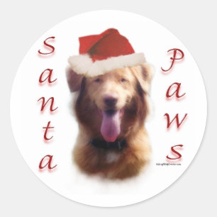 Sticker Rond Retrieur de canard de la Nouvelle-Écosse Père Noël