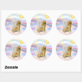 Sticker Rond Retriever doré (Feuille)