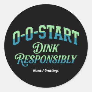 Sticker Rond Rétro 0-0-Démarrage Court Esthétique Minimal Pickl