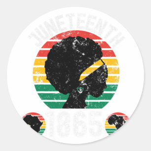 Sticker Rond Retro 17ème Jour de l'Indépendance Femmes Noires B