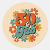 Sticker Rond Rétro 50 & Fabuleux (Devant)