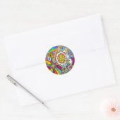 Sticker Rond Retro 60s Psychedelic Sunshine Aigle Cadeaux (Enveloppe)