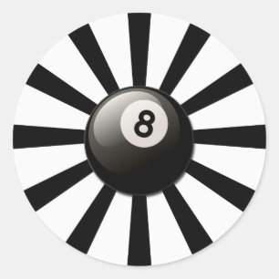 STICKER ROND RETRO 8 BALL