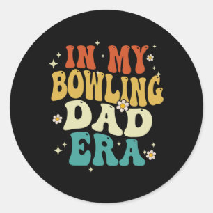Sticker Rond Rétro à l'ère de mon père de bowling drôle Bowling