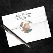 Sticker Rond Rétro Abstrait des Années 80 | Monogramme Vert et 