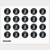 Sticker Rond Retro Arcade Video Game Machine Retro Games Cadeau (Feuille)