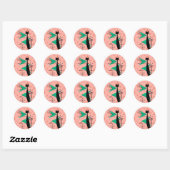 Sticker Rond Retro Atomique Moyen Siècle Moderne MCM Cool Chat  (Feuille)