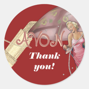 Sticker Rond Retro Avon Merci