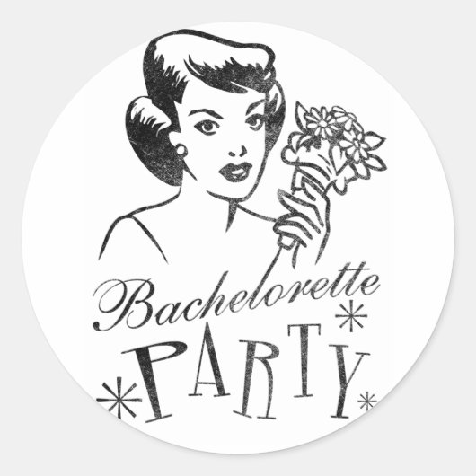 Sticker Rond Retro Bachelorette (Devant)