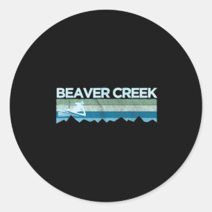 Sticker Rond Retro Beaver Creek, Colorado Ski en état de détres
