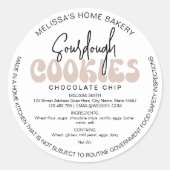 Sticker Rond Retro Beige Sourdough Cookies Boulangerie Droit de (Devant)