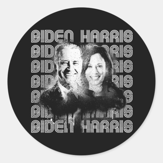 Sticker Rond Retro Biden Harris Pride (Devant)