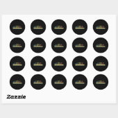 Sticker Rond Retro Billiards Human Evolution Lover Pool Cadeau (Feuille)