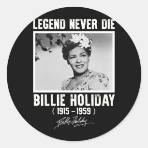 Sticker Rond Retro Billie Vacances Signature Légendes Jamais Mo