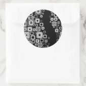 Sticker Rond Rétro black and white squares (Sac)