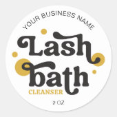 Sticker Rond Rétro Black Yellow Lash Extensions Nettoyeur de mo (Devant)