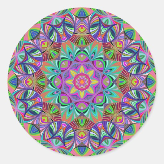 Sticker Rond Retro Bliss Mandala (Devant)