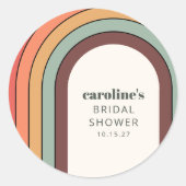 Sticker Rond Rétro bohème arc-en-ciel personnalisé pour enterre (Devant)