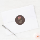 Sticker Rond Retro Boho Brown Fleur Baby shower Super Personnal (Enveloppe)