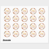 Sticker Rond Retro Boho Fleur sauvage Fête d'anniversaire fille (Feuille)