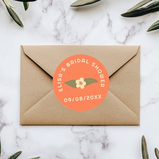 Sticker Rond Retro Boho Fun Floral Fête des mariées PERSONNALIS