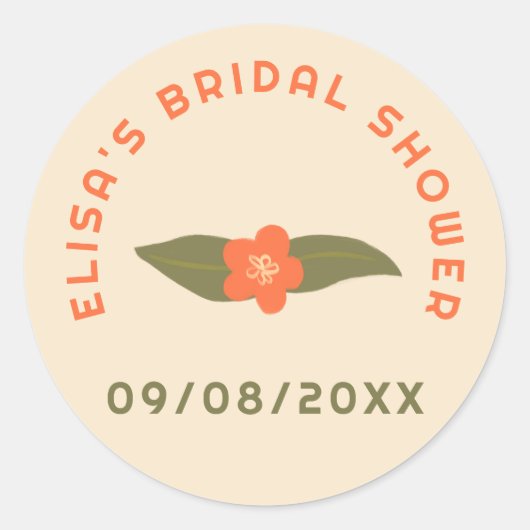 Sticker Rond Retro Boho Fun Floral PERSONNALISÉ Enterrement de  (Devant)