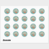 Sticker Rond Retro Boho Sea Turtle Baby Ten Months Milestone (Feuille)