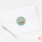 Sticker Rond Retro Boho Sea Turtle Baby Ten Months Milestone (Enveloppe)