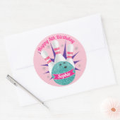 Sticker Rond Retro Bowling Girls Parties scintillant fête d'ann (Enveloppe)