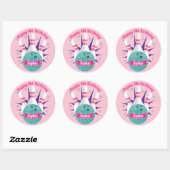 Sticker Rond Retro Bowling Girls Parties scintillant fête d'ann (Feuille)
