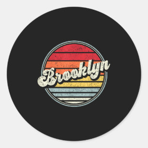 Sticker Rond Retro Brooklyn Accueil Cool d'Etat les années 70 S