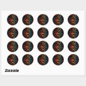 Sticker Rond Retro Burgess Falls Pêche (Feuille)