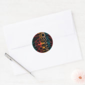 Sticker Rond Retro Burgess Falls Pêche (Enveloppe)