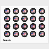 Sticker Rond Retro Canada 51e Drapeau américain Trump 2025 M (Feuille)