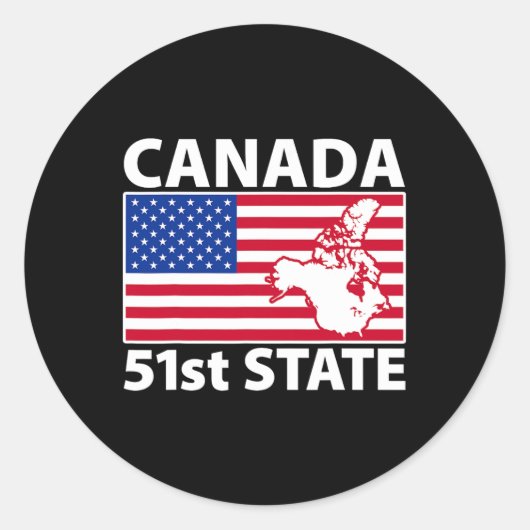 Sticker Rond Retro Canada 51e Drapeau américain Trump 2025 M (Devant)