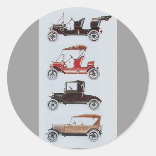 Sticker Rond RETRO CARS 2- réparation automobile (Devant)