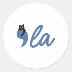 Sticker Rond Retro Cat Comma La Kamala Harris Pour Président 20