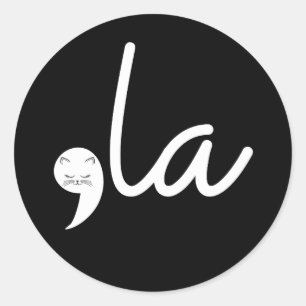 Sticker Rond Retro Cat Comma La Kamala Harris Pour Président 24