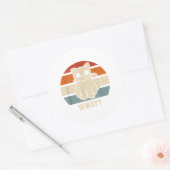 Sticker Rond Rétro Ce Chat Couteau Meow Kitty Funny Chats Maman (Enveloppe)