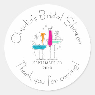 Sticker Rond Retro Champagne Pétillant Enterrement de Vie de Je