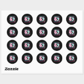 Sticker Rond Retro Checkered Valentine Six Seven Meme 67 Viral  (Feuille)