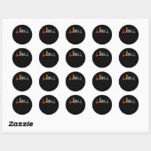 Sticker Rond Retro Chess Heartbeat Jeu Chess Pièces (Feuille)