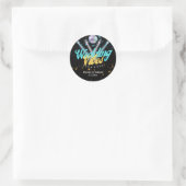 Sticker Rond rétro chic boule de disco mariage super (Sac)