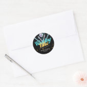 Sticker Rond rétro chic boule de disco mariage super (Enveloppe)